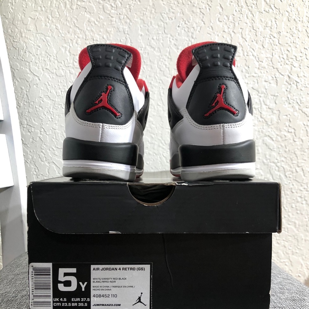Air Jordan 4 Retro GS 'Fire Red' (2012) Size:5y - Picture 4 of 5